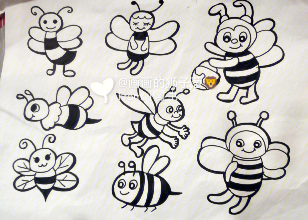蜜蜂简笔画花蜜图片