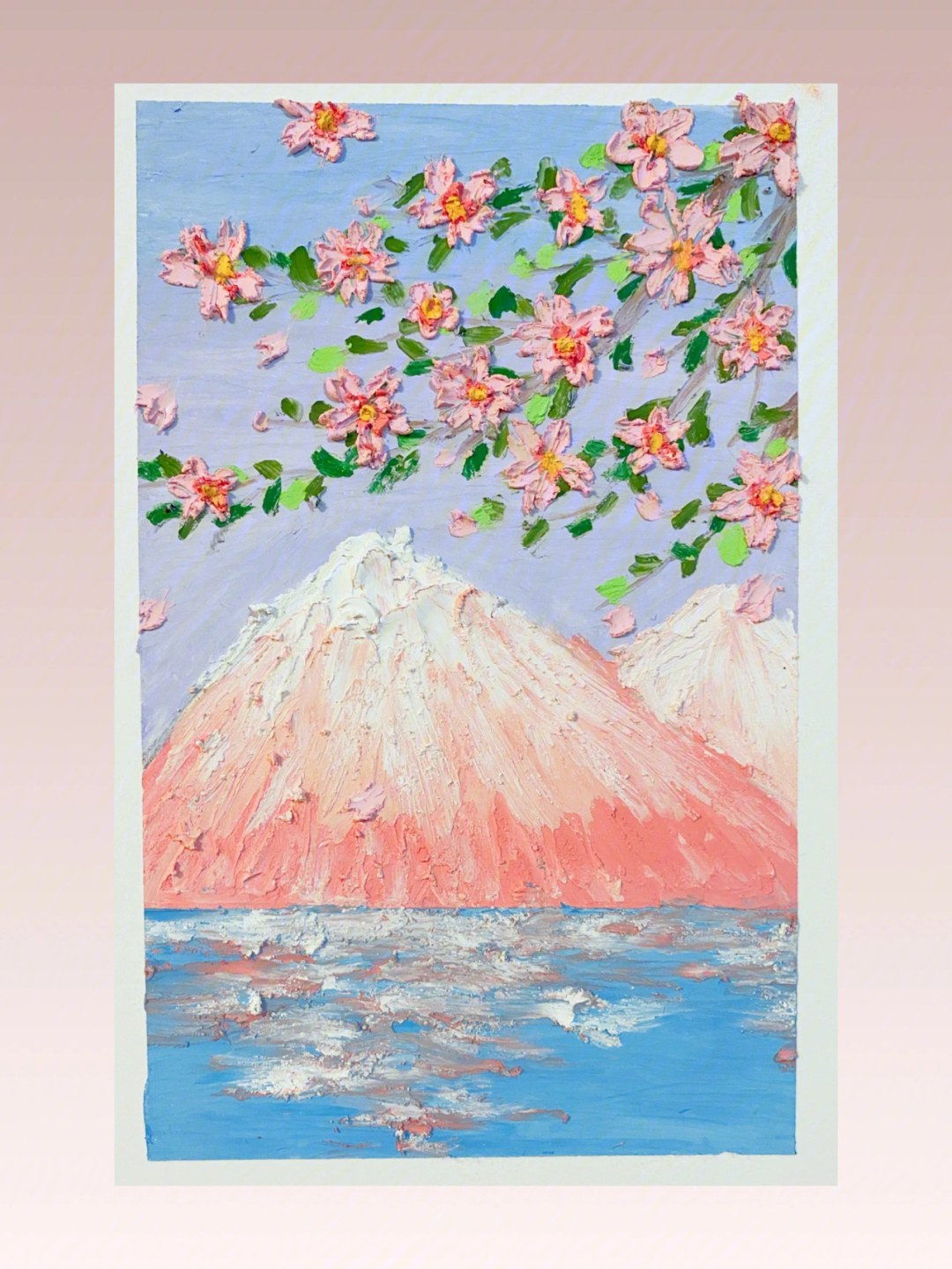 油画棒花朵 樱花树图片