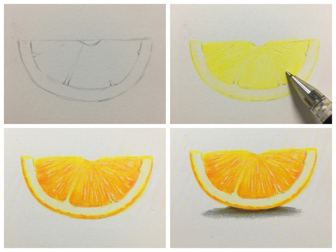 彩铅橘子步骤图片