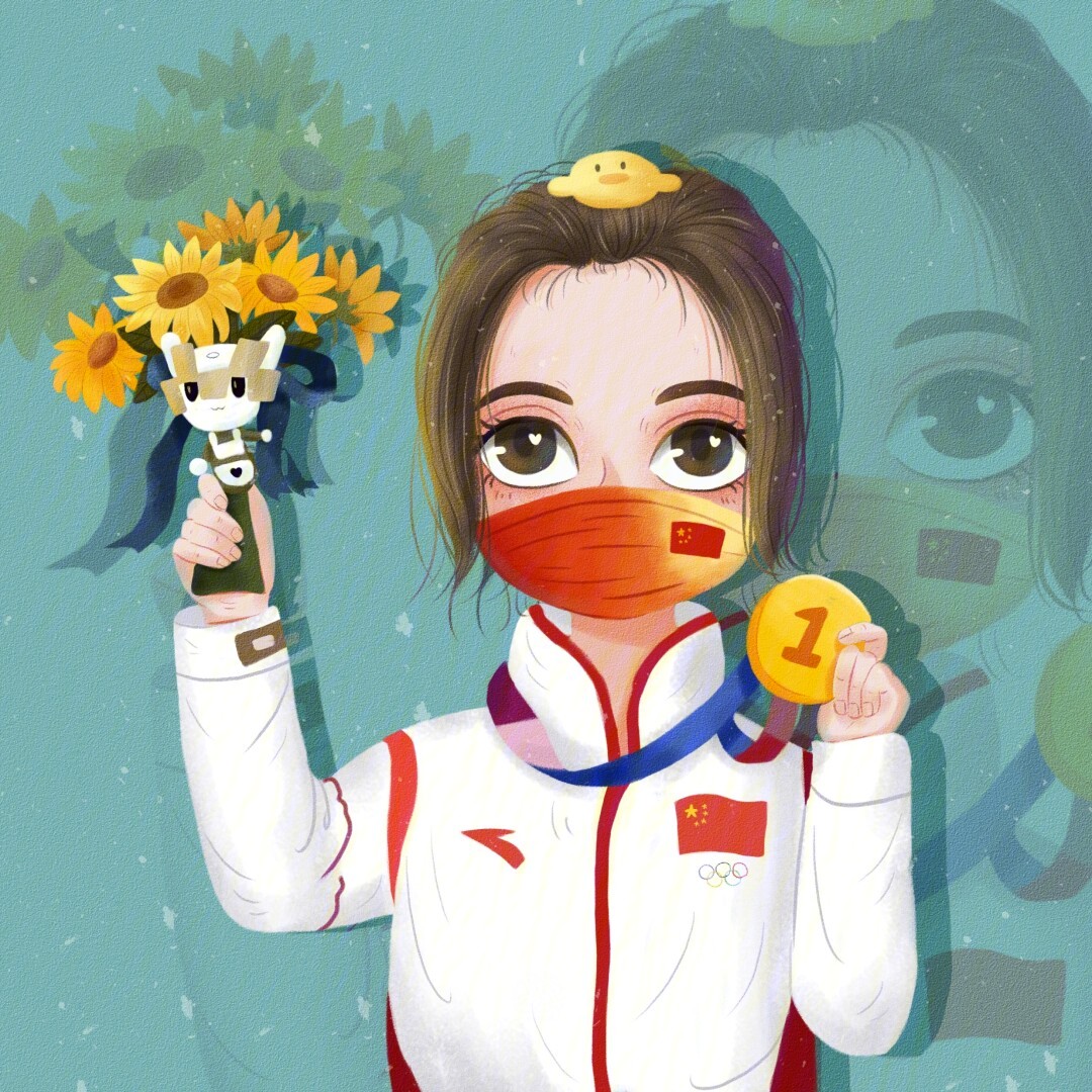 奥运冠军简笔画杨倩图片
