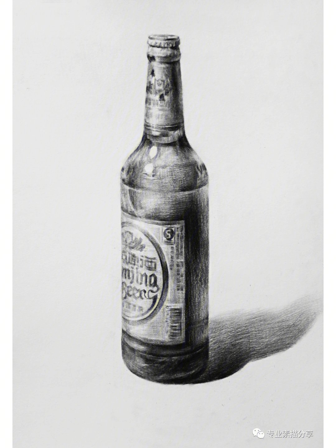 素描酒瓶简单图片