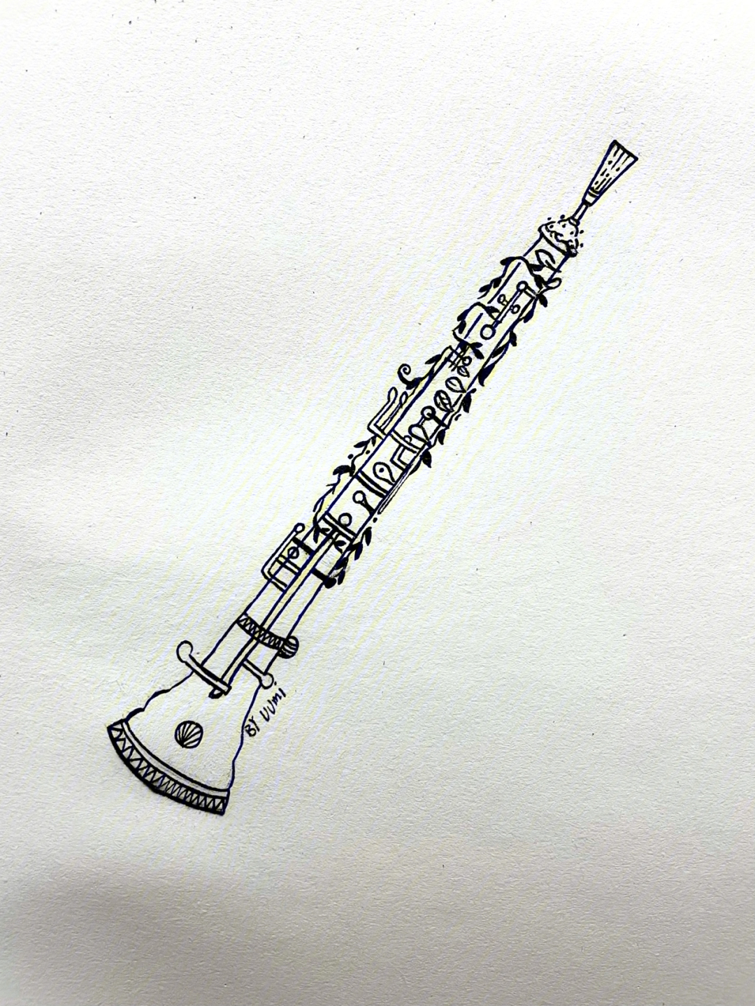 原创简笔画乐器系列双簧管