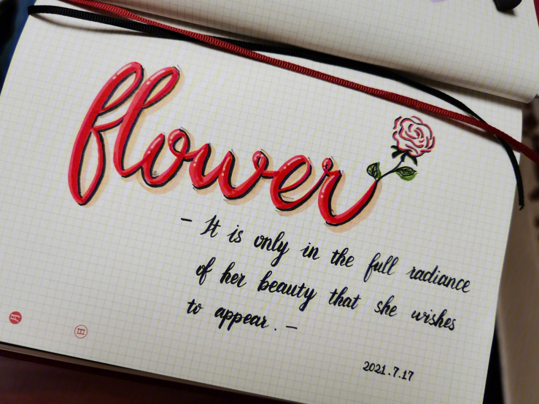 flower艺术字手写图片