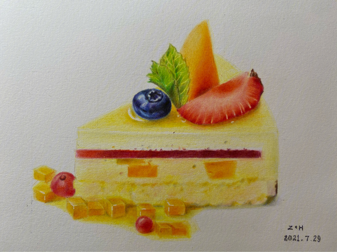 生日蛋糕画彩铅图片