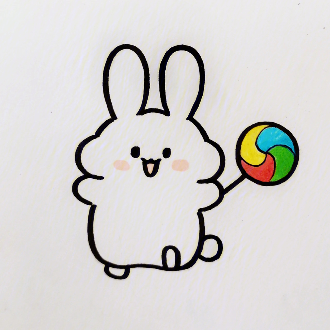 兔子头像简笔画彩色图片
