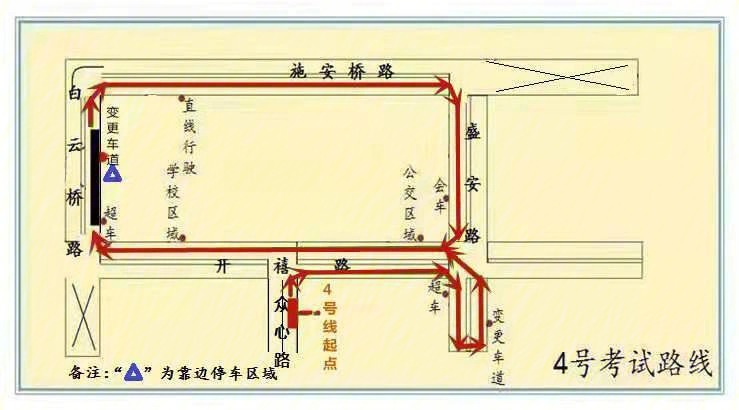 胶州科目三考试路线图图片