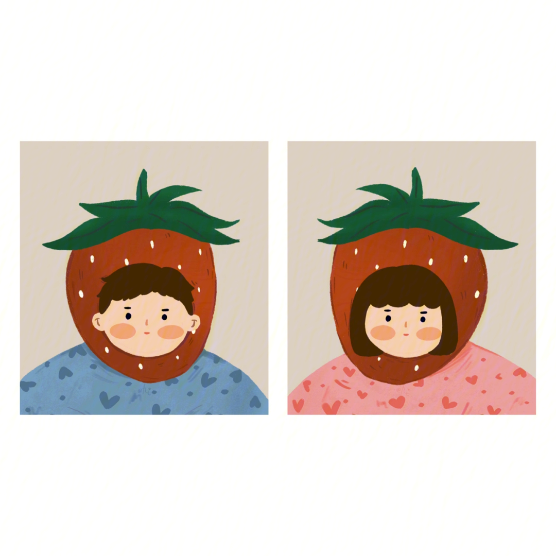 草莓情侣头像图片