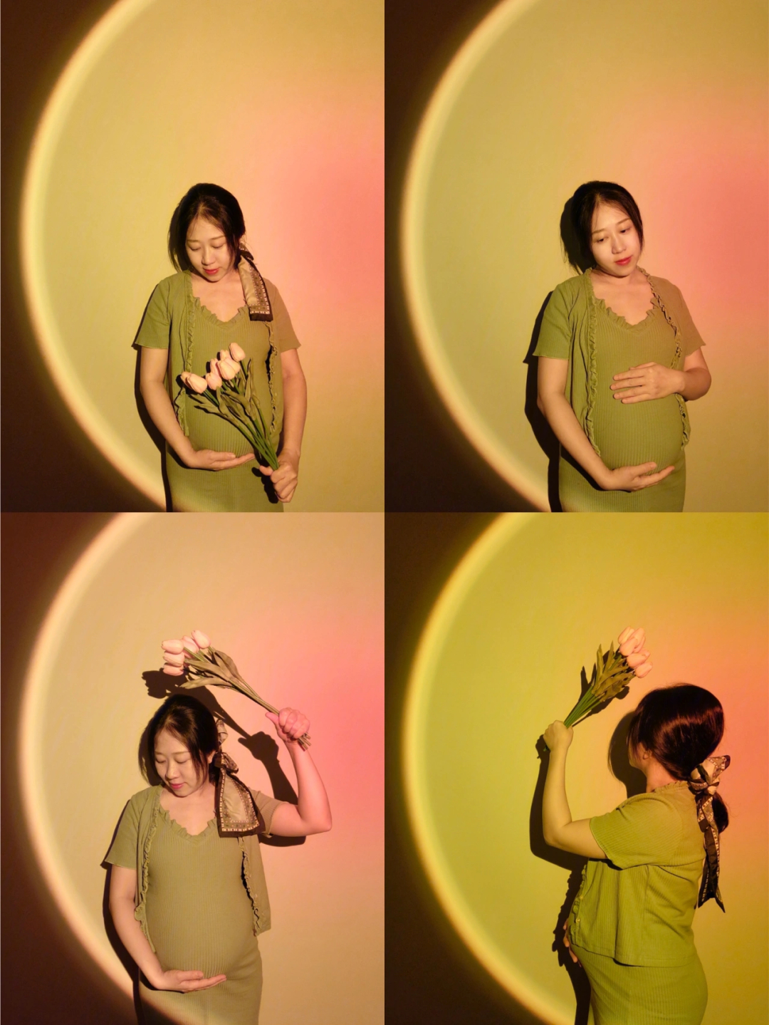 晚上自拍孕妇照教程图片