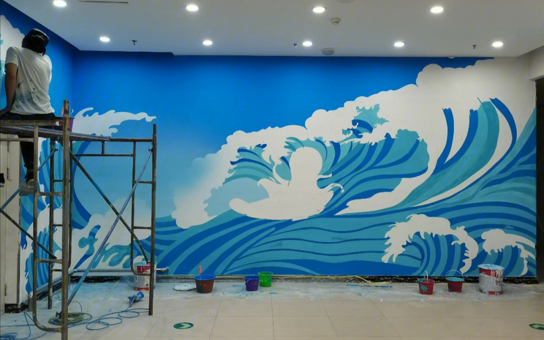 用最高的质量回馈给客户海浪系列壁画