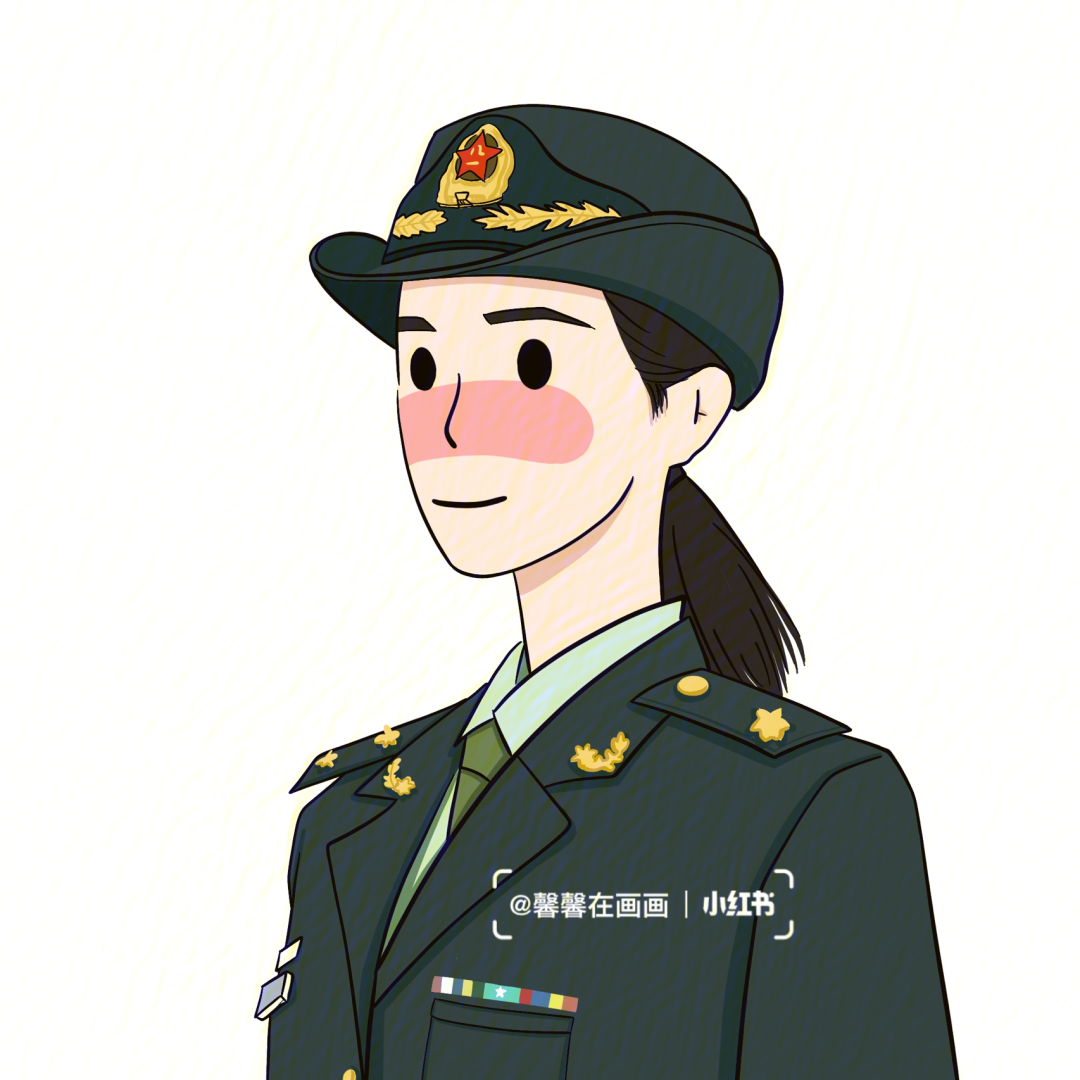 警察小姐姐 兵姐姐 插画头像手绘