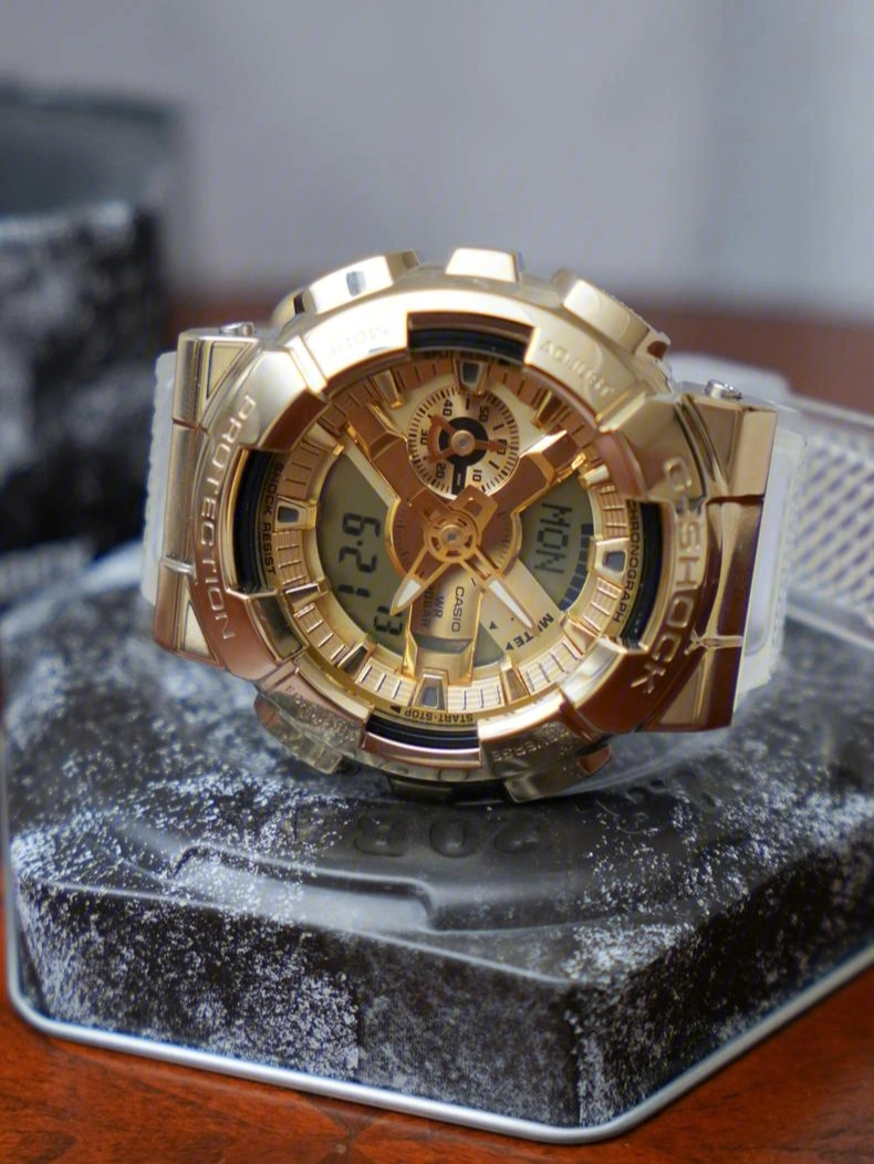 轻奢低调冰川金卡西欧手表带来无限时尚