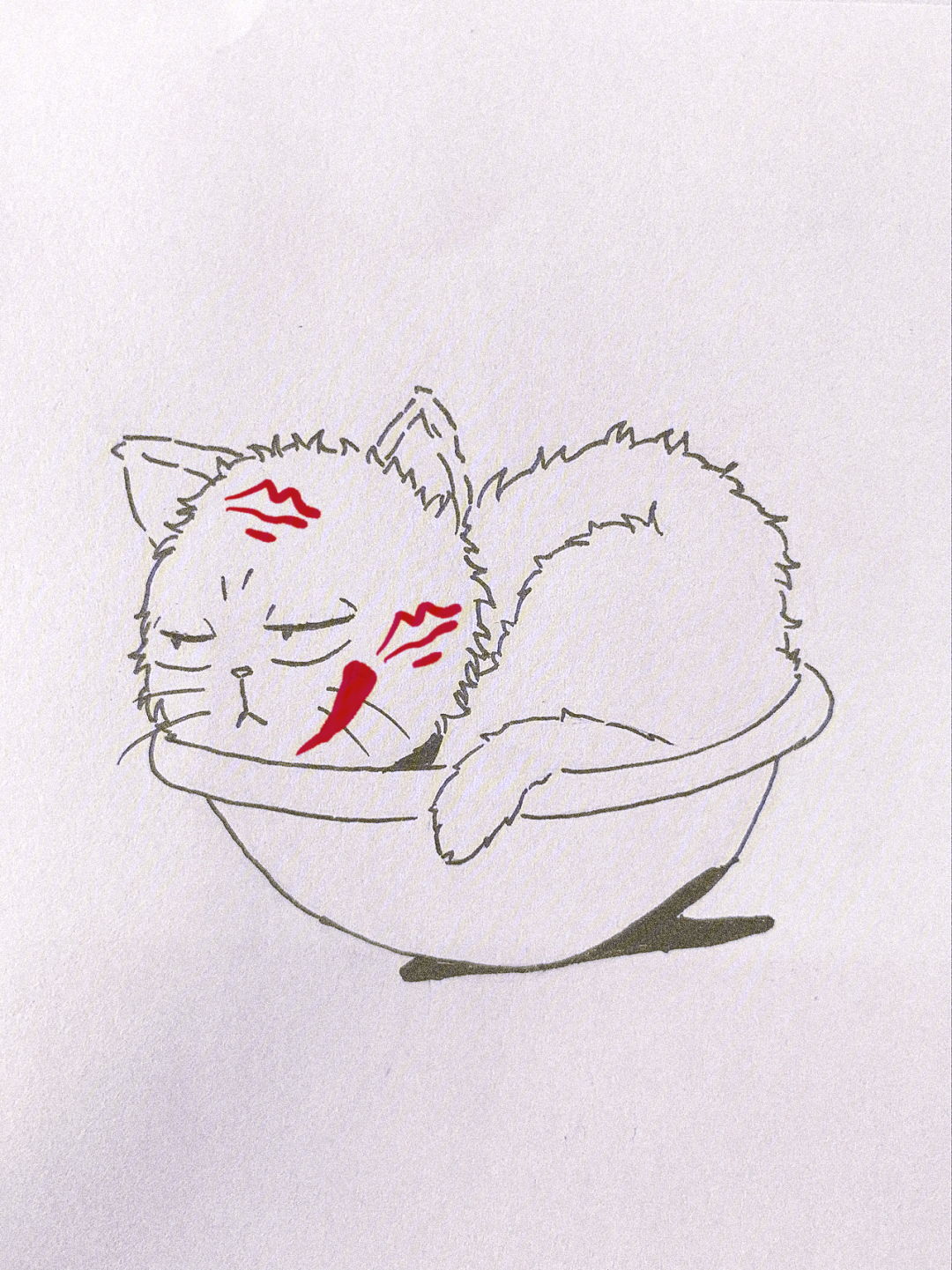 可爱大白猫简笔画教程ω