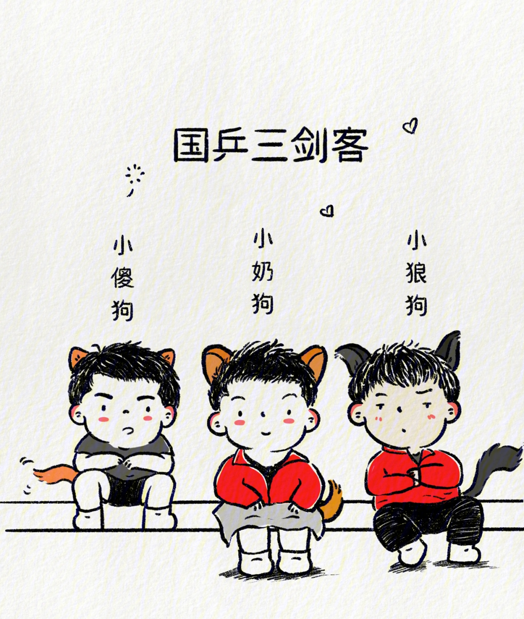 国乒三剑客卡通头像图片