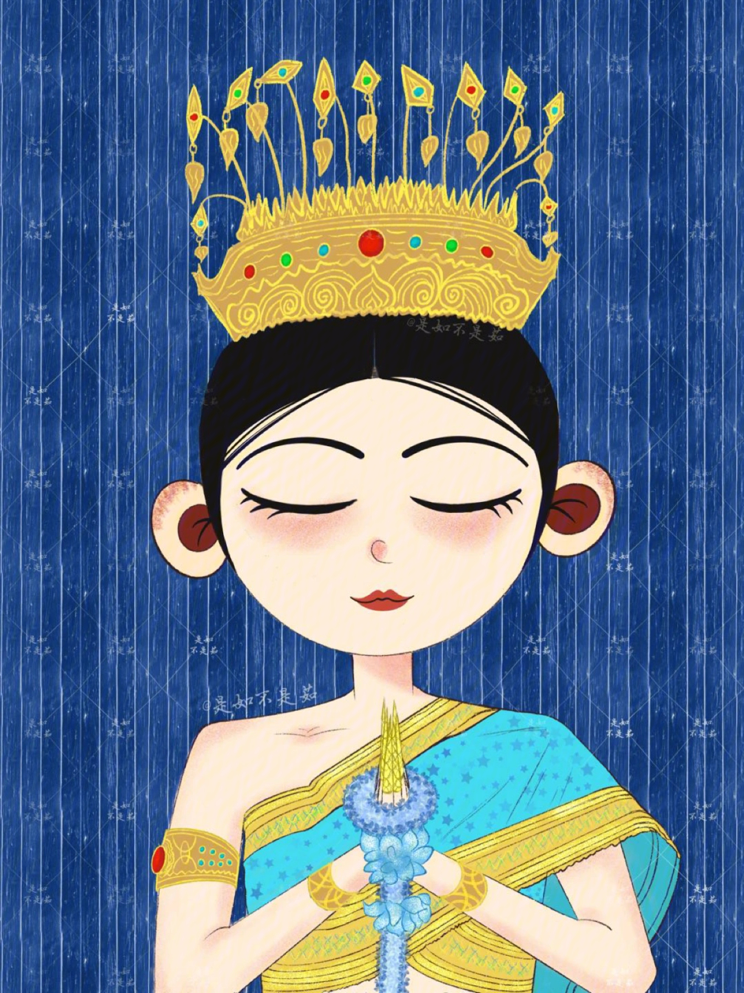 傣族美女卡通图片