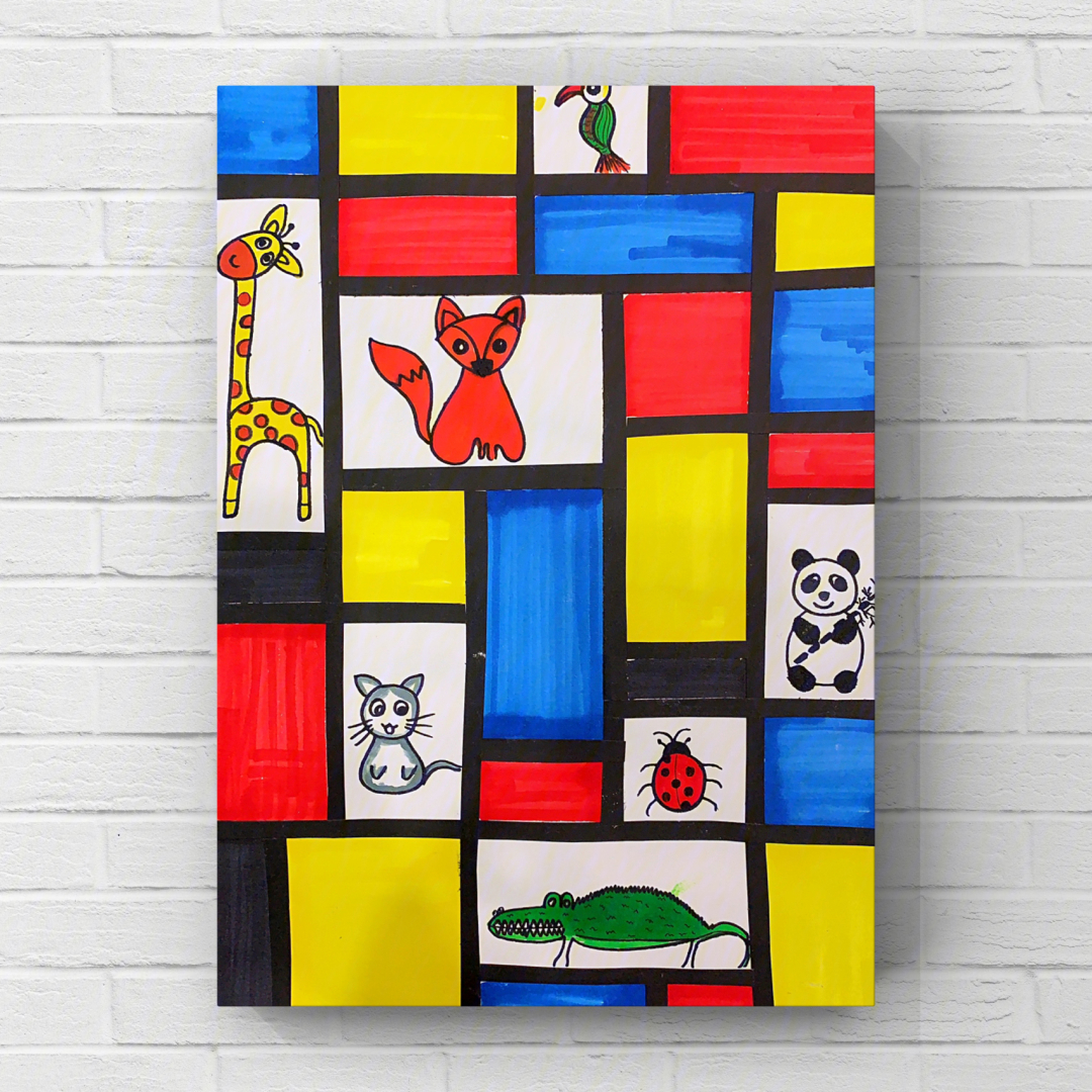 蒙德里安格子画46岁儿童创意美术