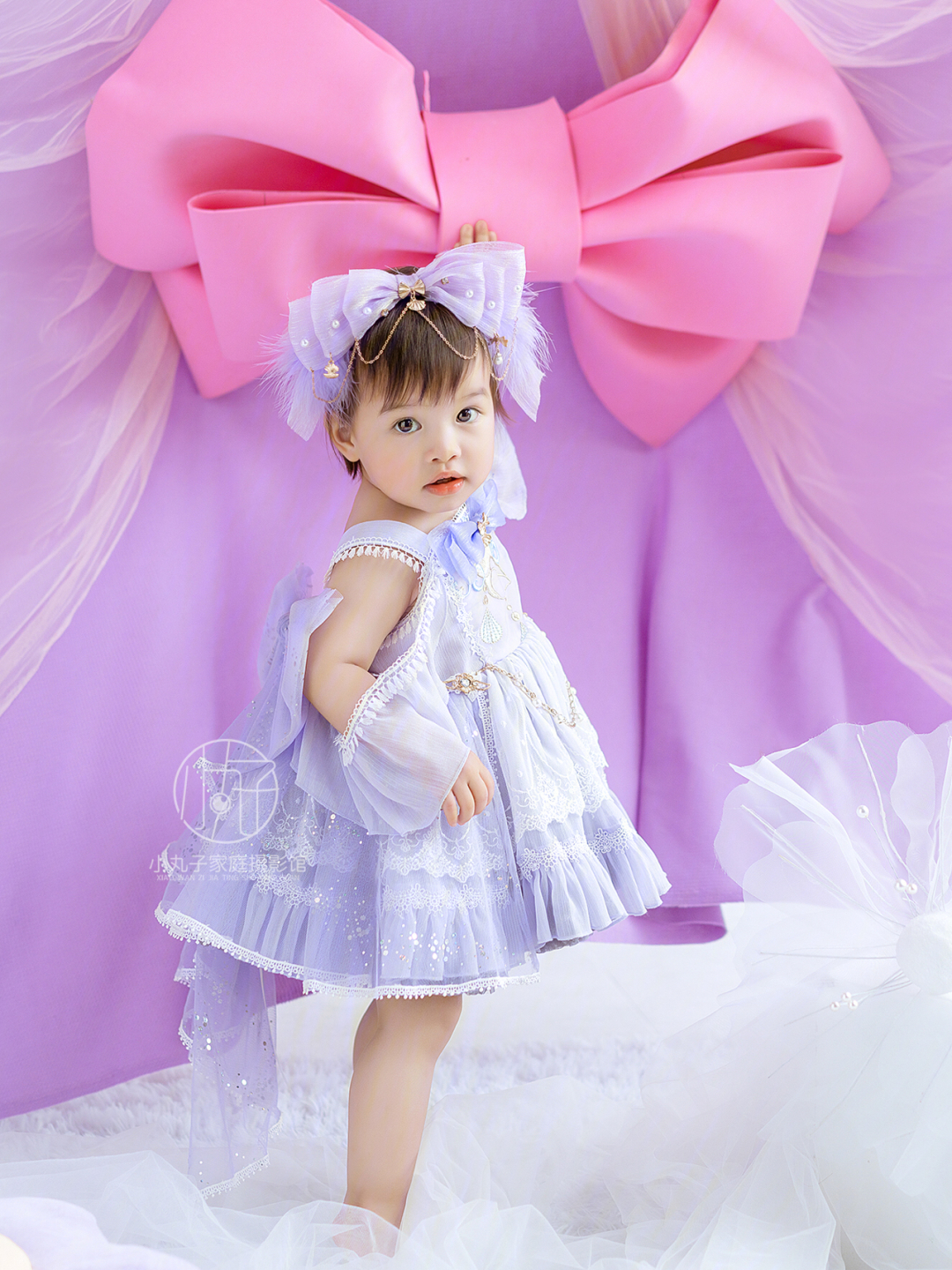 中山儿童摄影梦幻的紫色洛丽塔洋装拍摄