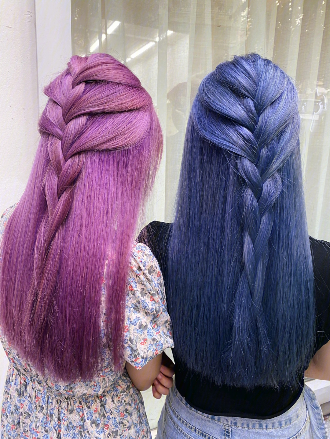 薄藤紫湖蓝色彩色头发真的很酷很仙