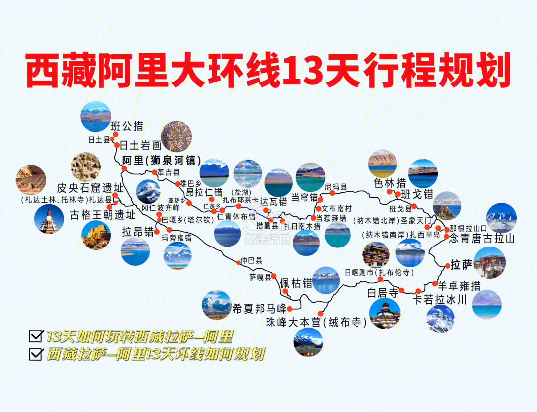 97西藏阿里大环线13天旅游攻略线路图(原创),打卡网红景点,西藏拉萨