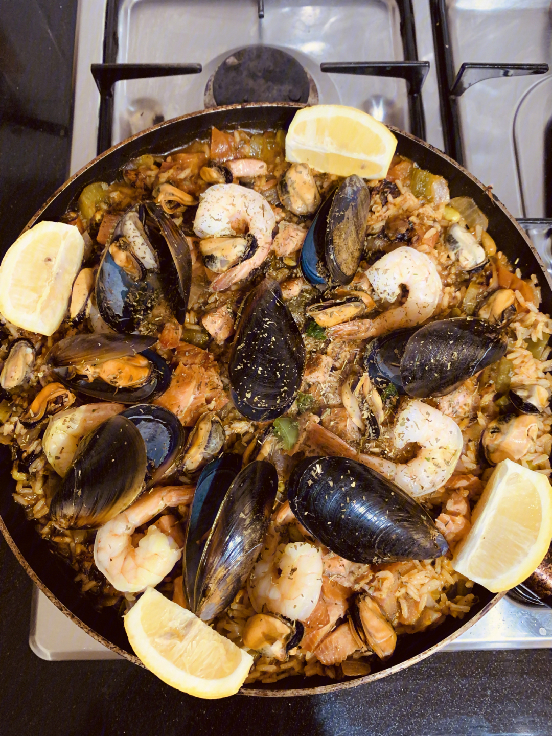 家庭版paella西班牙海鲜饭海鲜汤