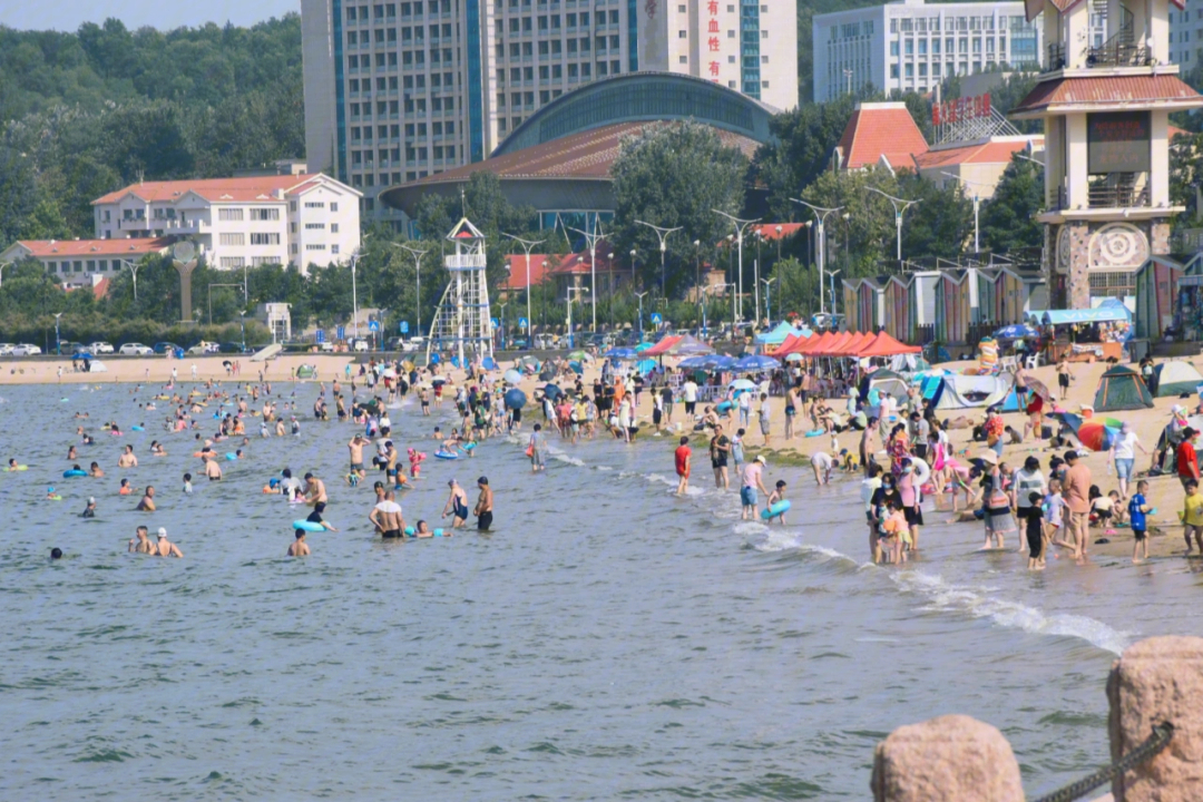 烟台第一海水浴场赶海图片