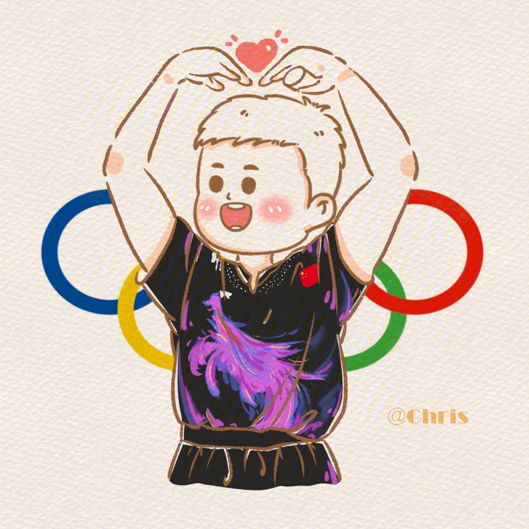 奥运健儿马龙简笔画图片
