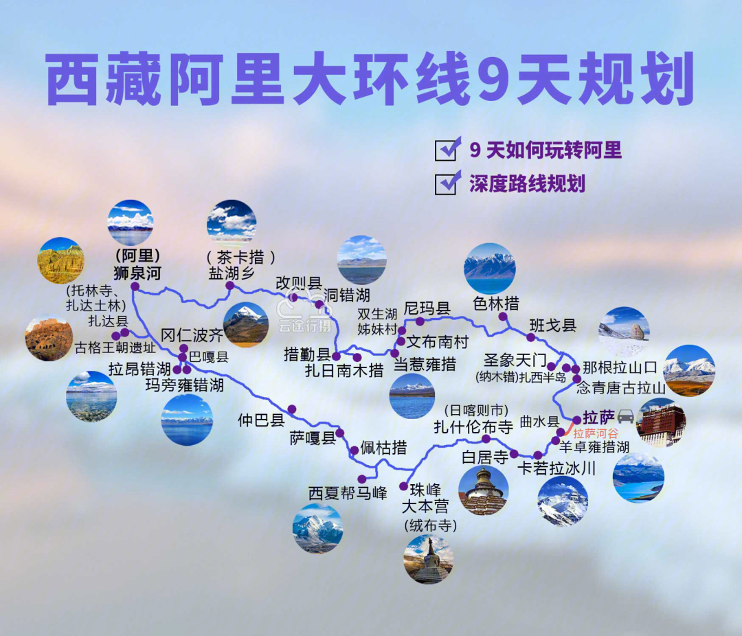 97西藏阿里大北环线9日旅游攻略路线图(原创),打卡网红景点,拉萨