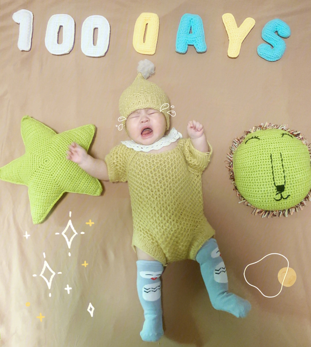 婴儿100天摆拍图片在家图片
