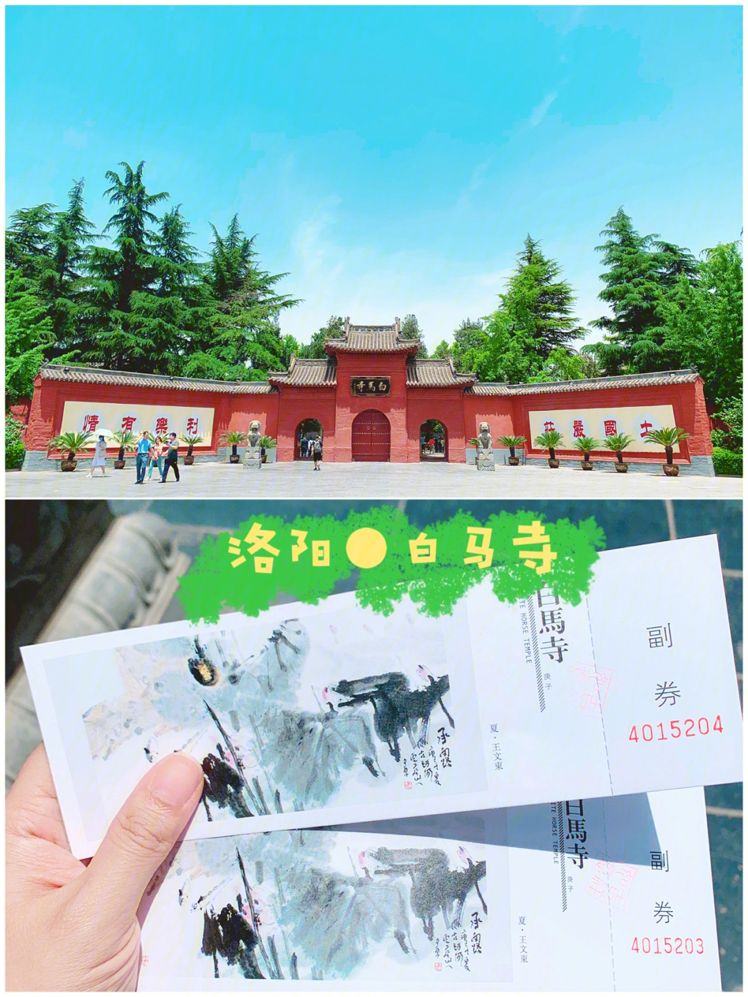 洛阳白马寺景点门票图片