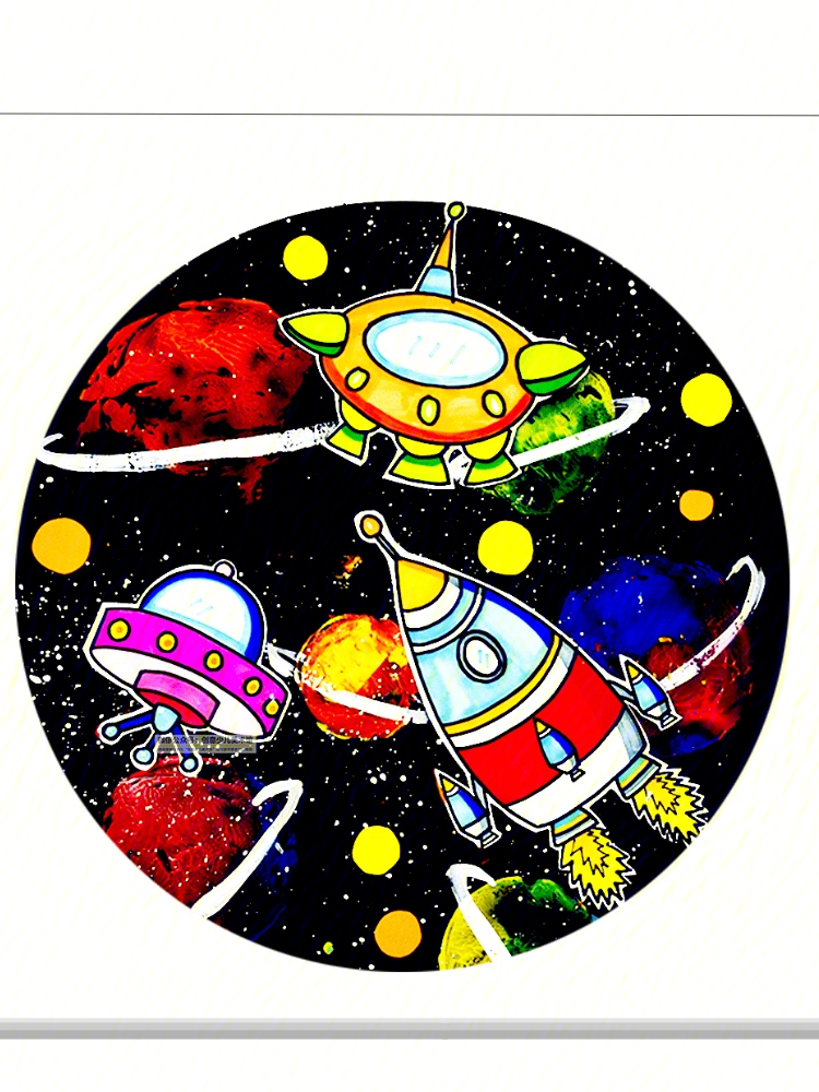 太空宇宙58岁创意画儿童画