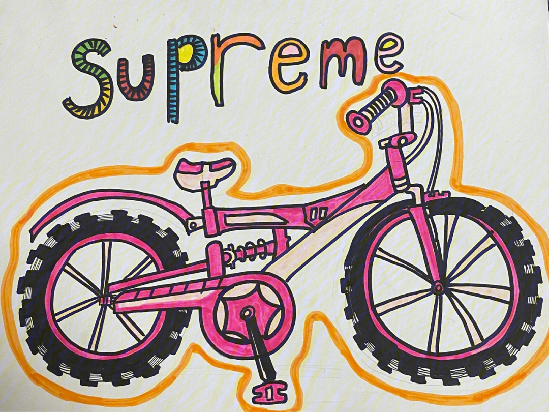 本节课带宝贝们画的是自行车,了解自行车的结构,创意设计自己的自行车