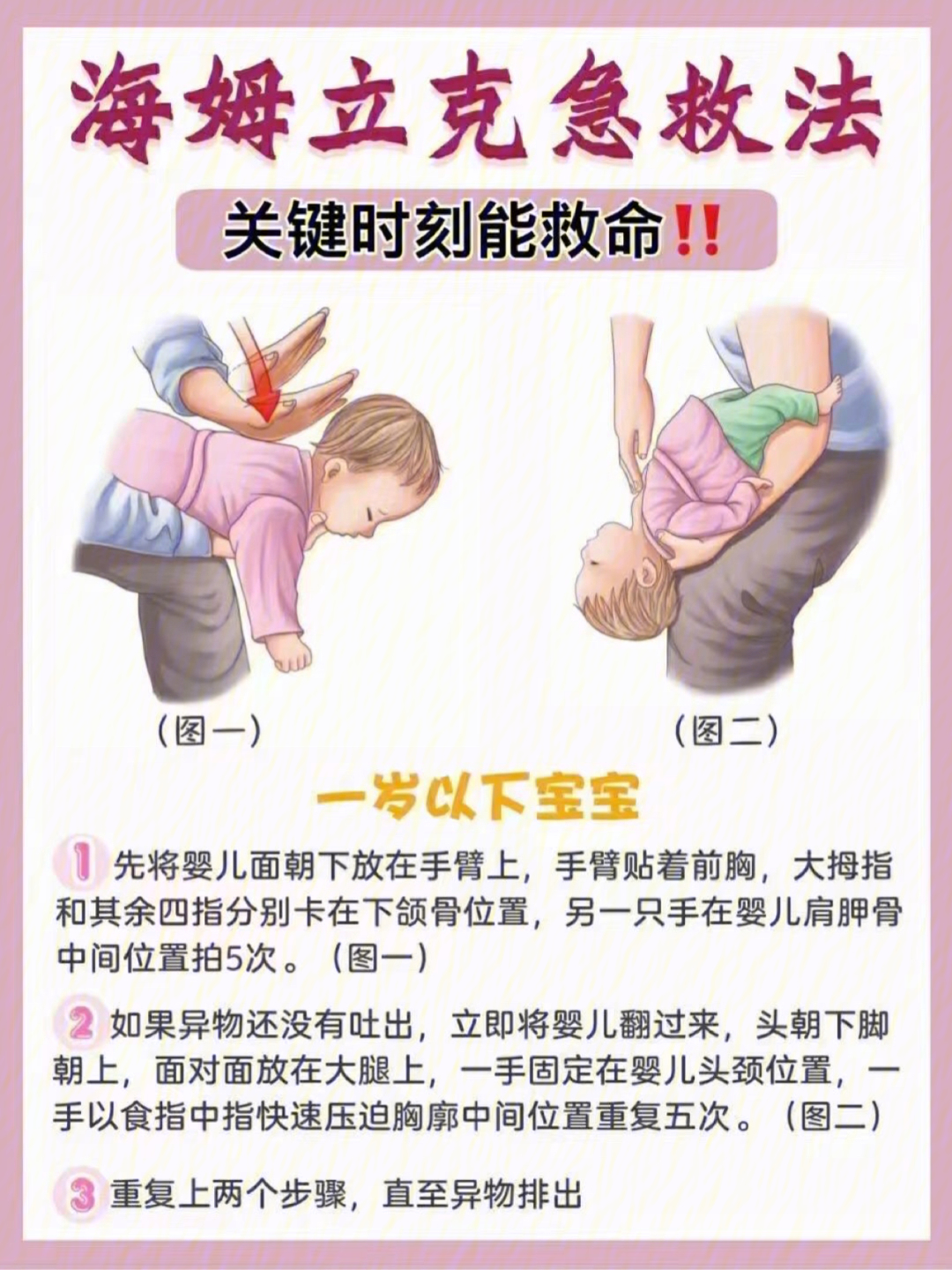 小孩噎着急救方法图解图片