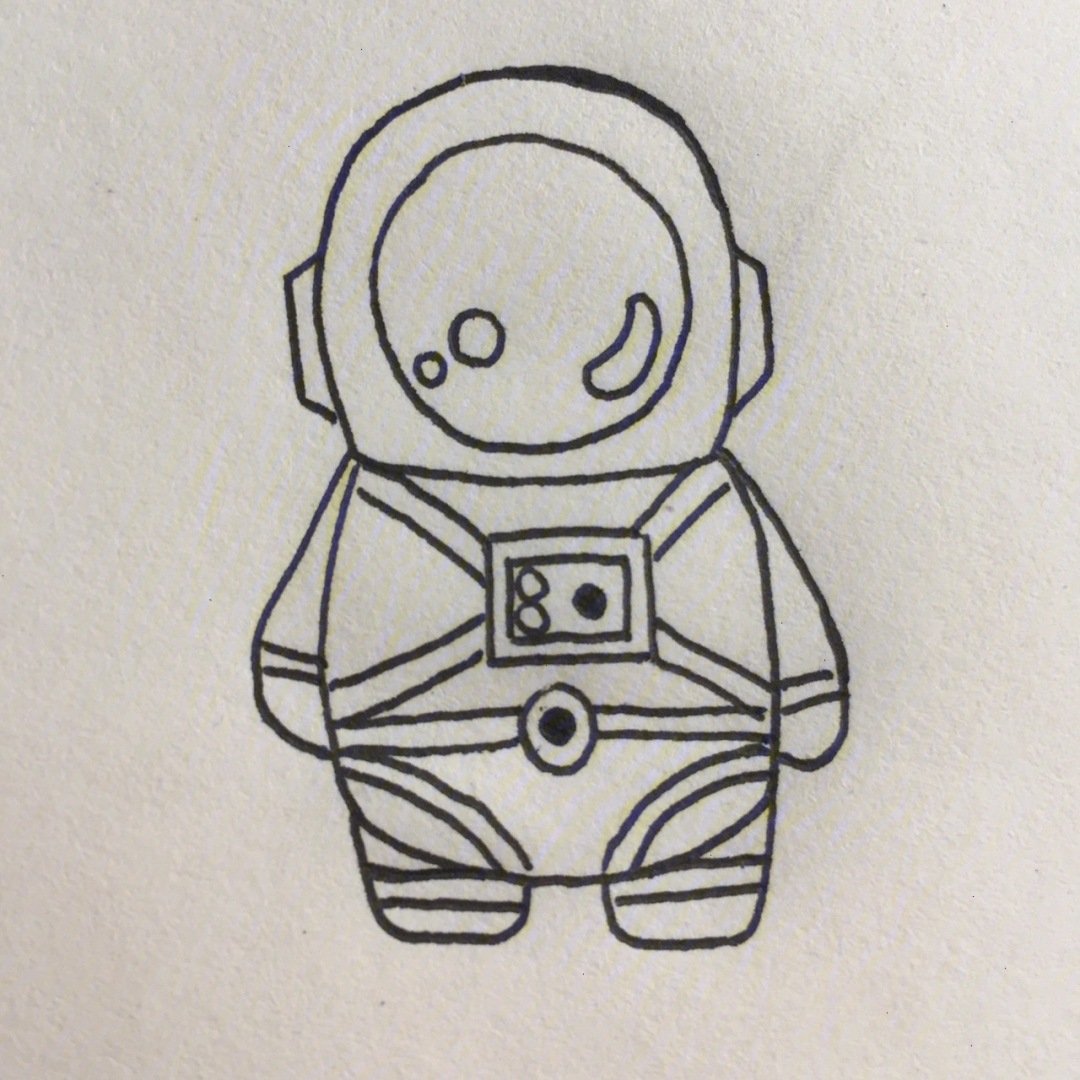太空人的简单画法图片