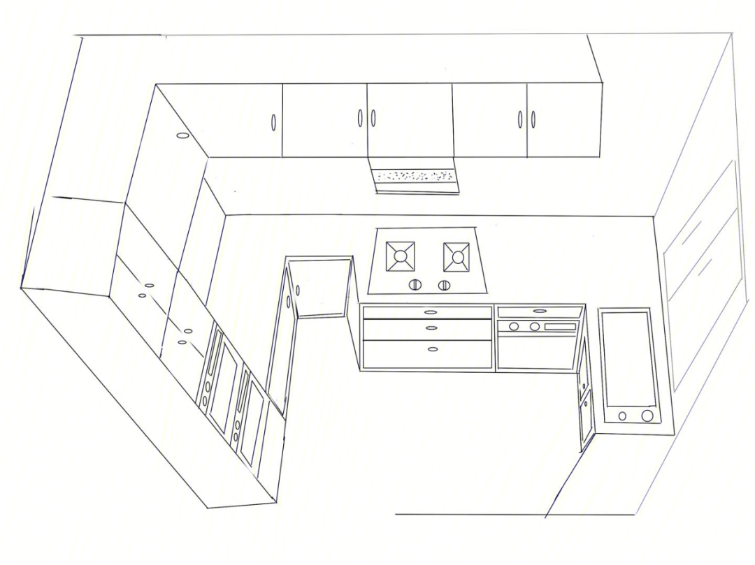 最后画了个平面图发现厨房可用空间太少了,画画改改出了最终版
