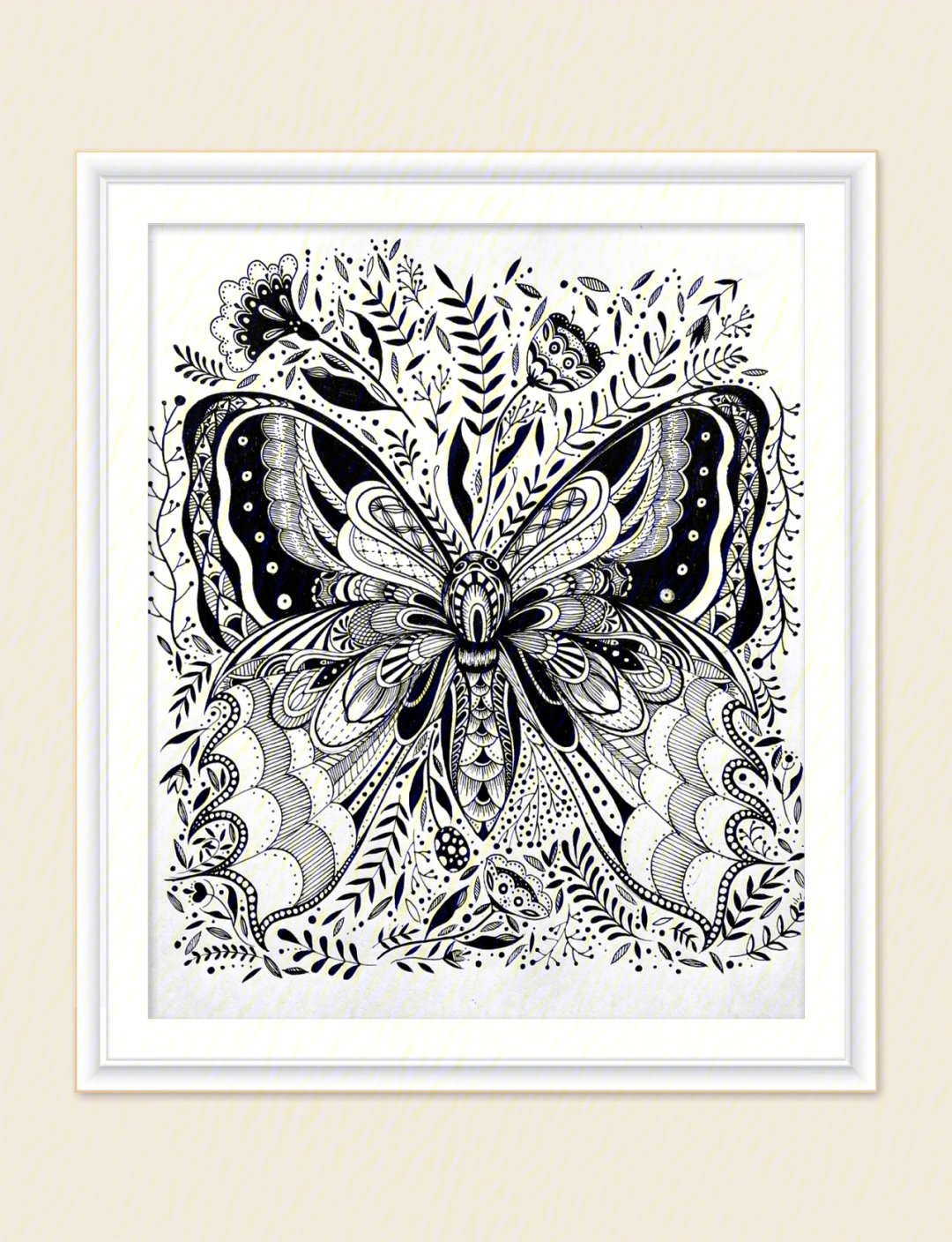 绘画学习线描装饰画蝴蝶