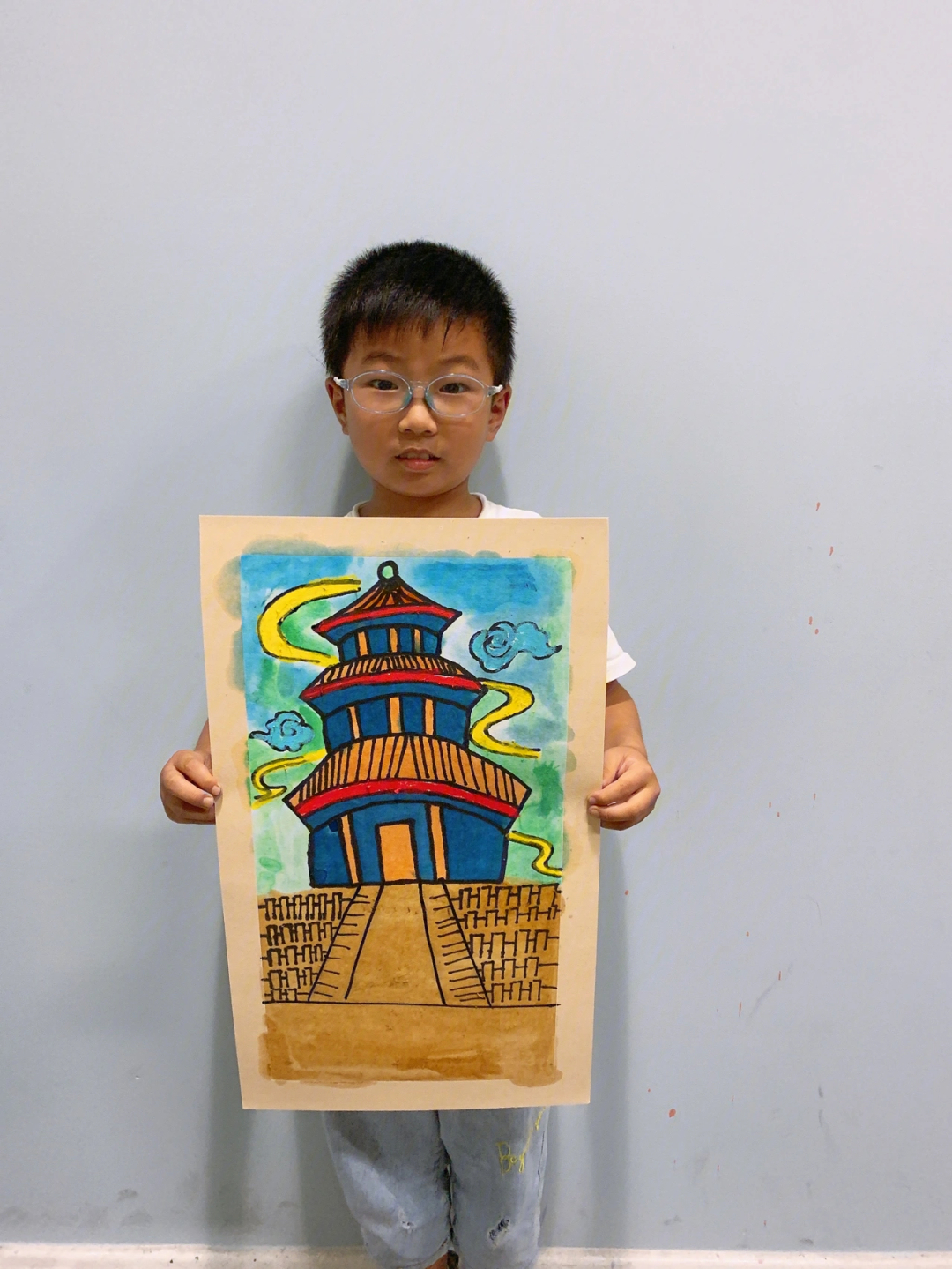 北京祈年殿儿童画图片