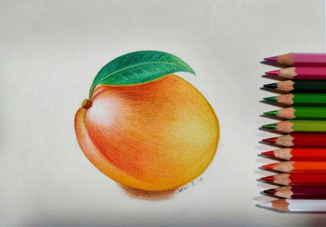 彩铅画水果组合图片