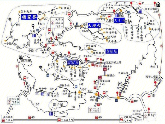 天门山地图旅游详图图片