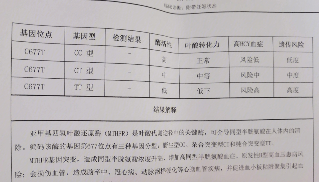 叶酸cccttt对照表图片