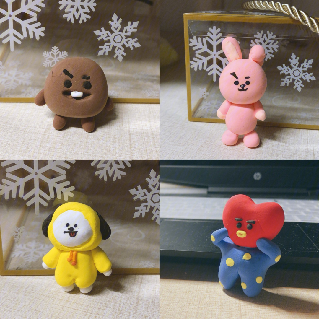 bt21防弹少年团bts周边公仔超轻粘土