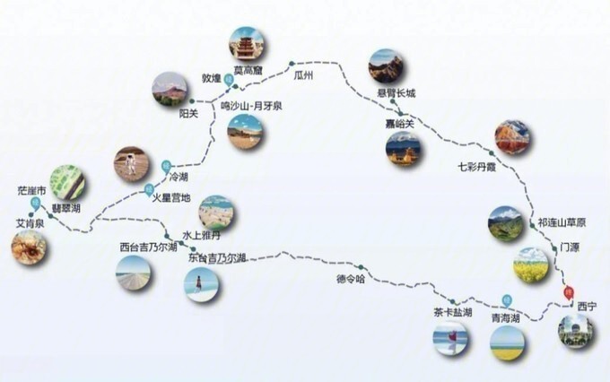 海西州旅游景点路线图图片