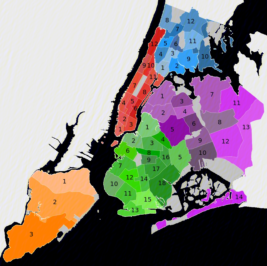 纽约区域划分图图片