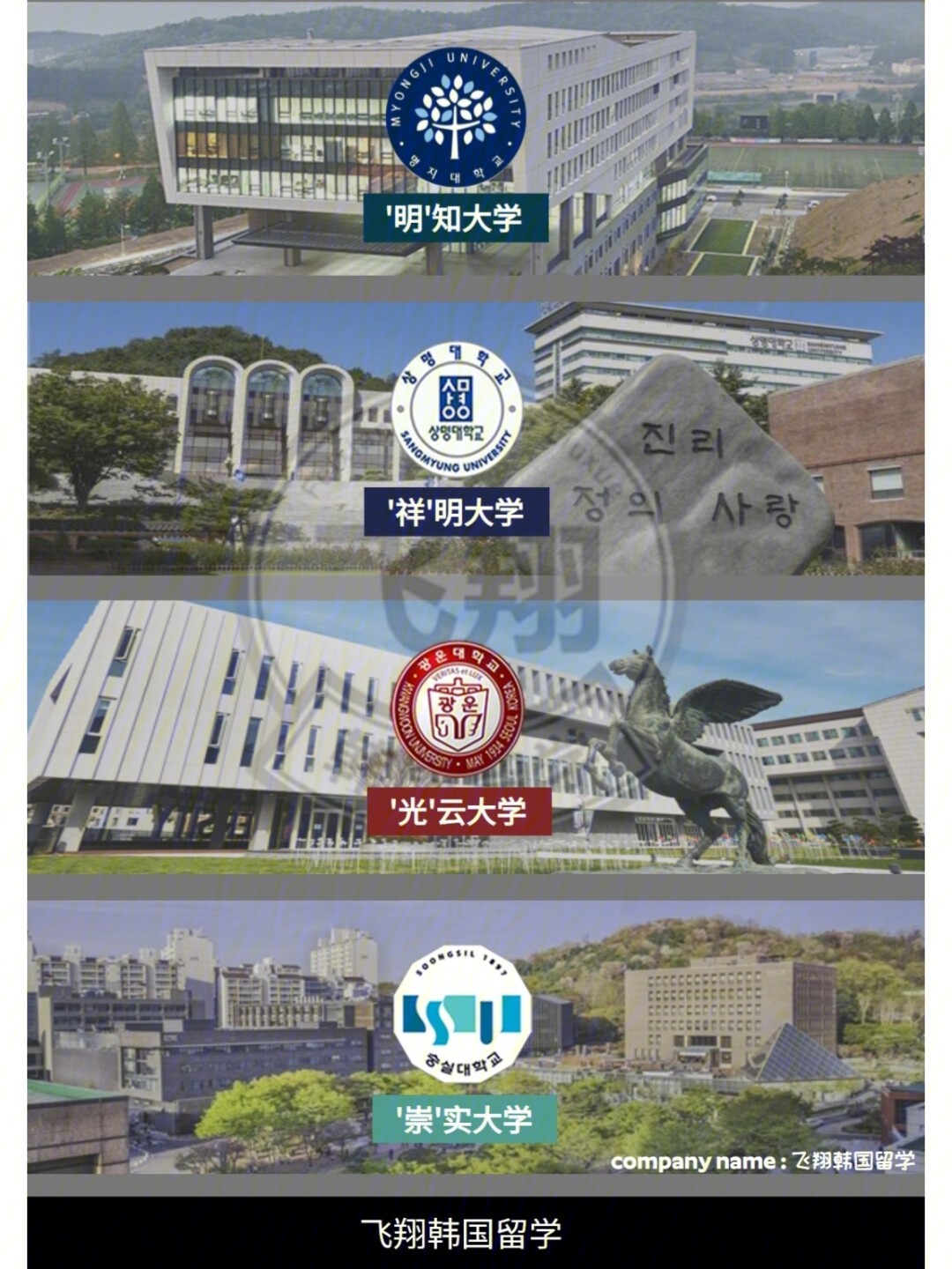 明知大学,祥明大学,光云大学,崇实大学在韩国人眼中是很不错的名牌