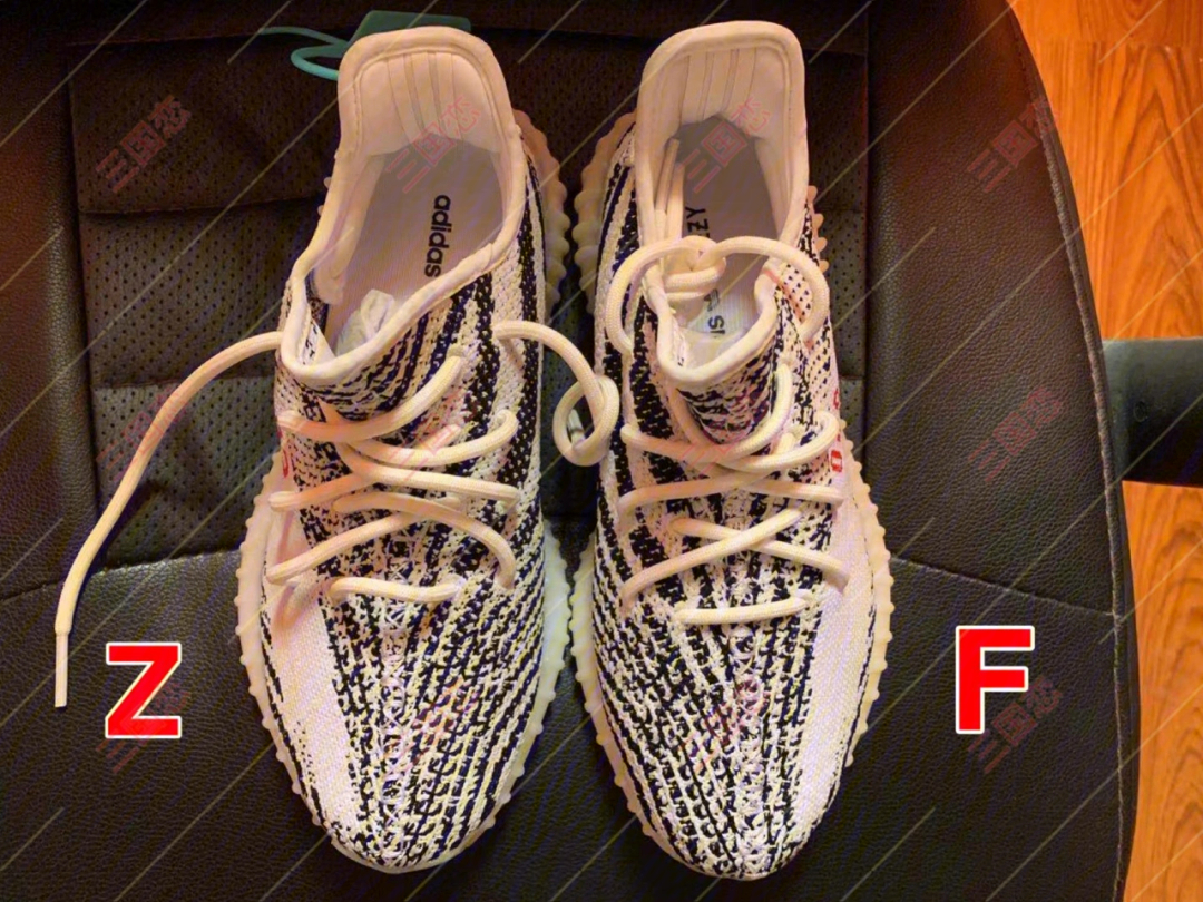 yeezy350白斑马正品pt对比测评