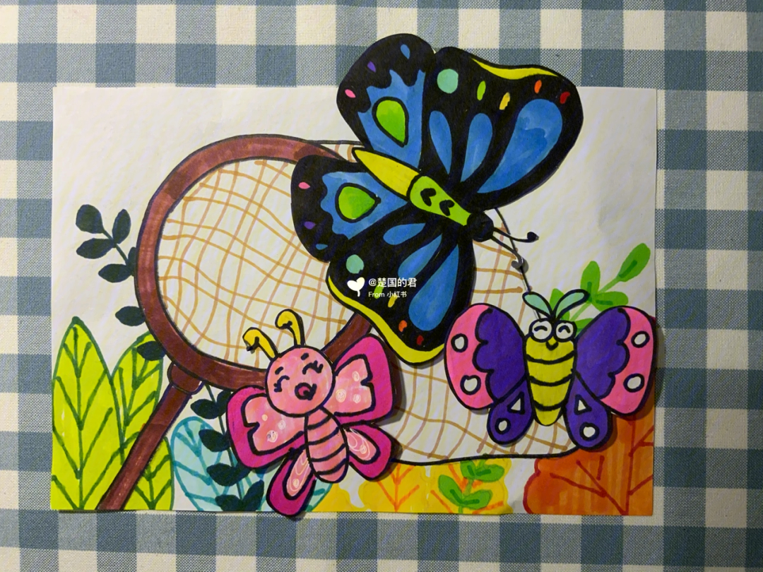幼儿园春天蝴蝶点画图片