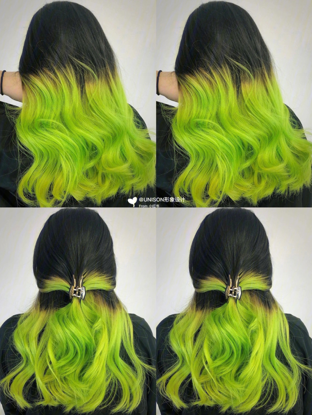 荧光绿头发颜色配方图片