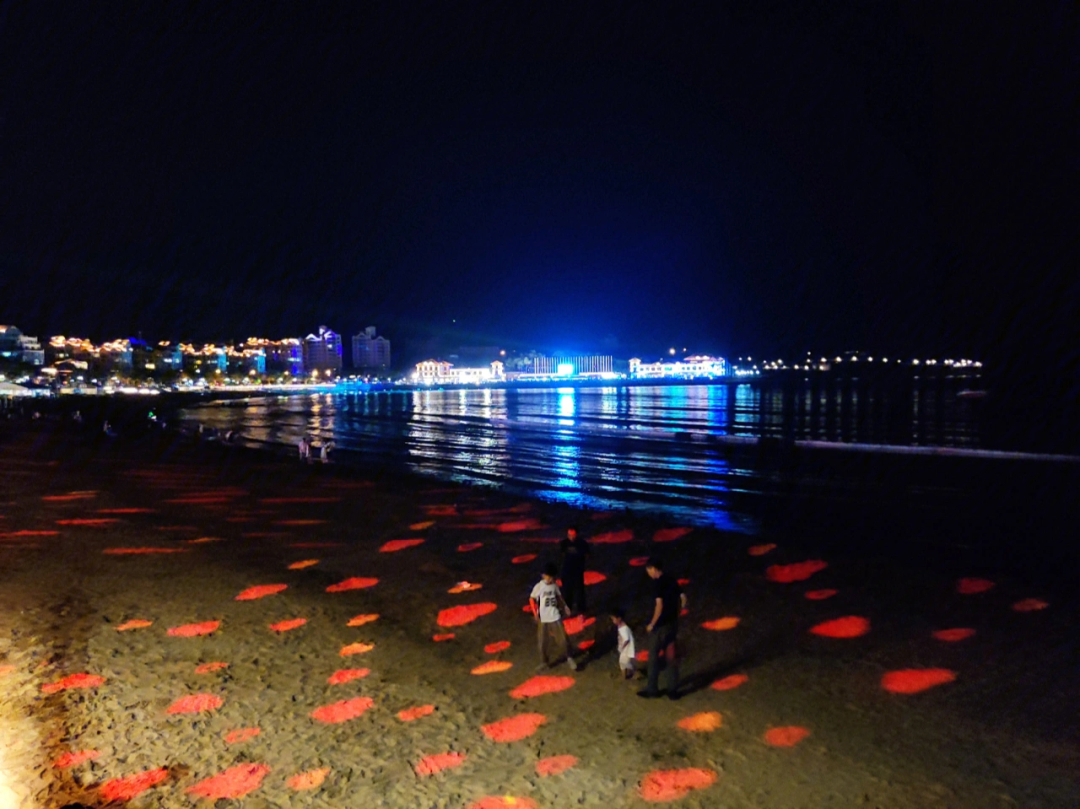 威海美丽海边夜景