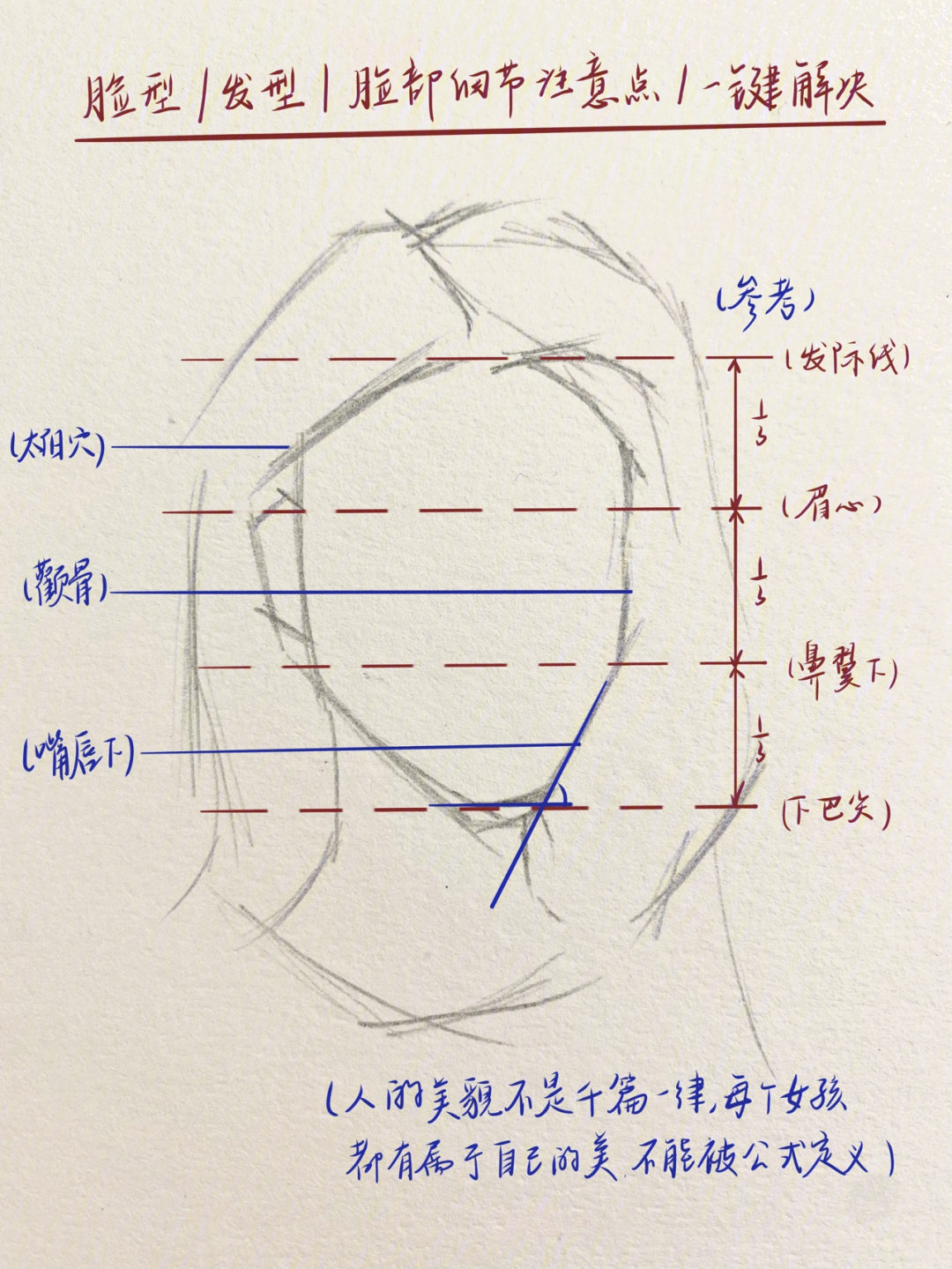 人物脸型画法教程图片