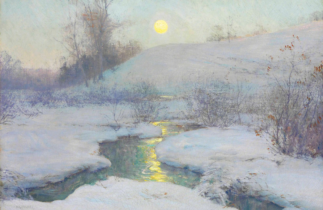 油画分享雪景