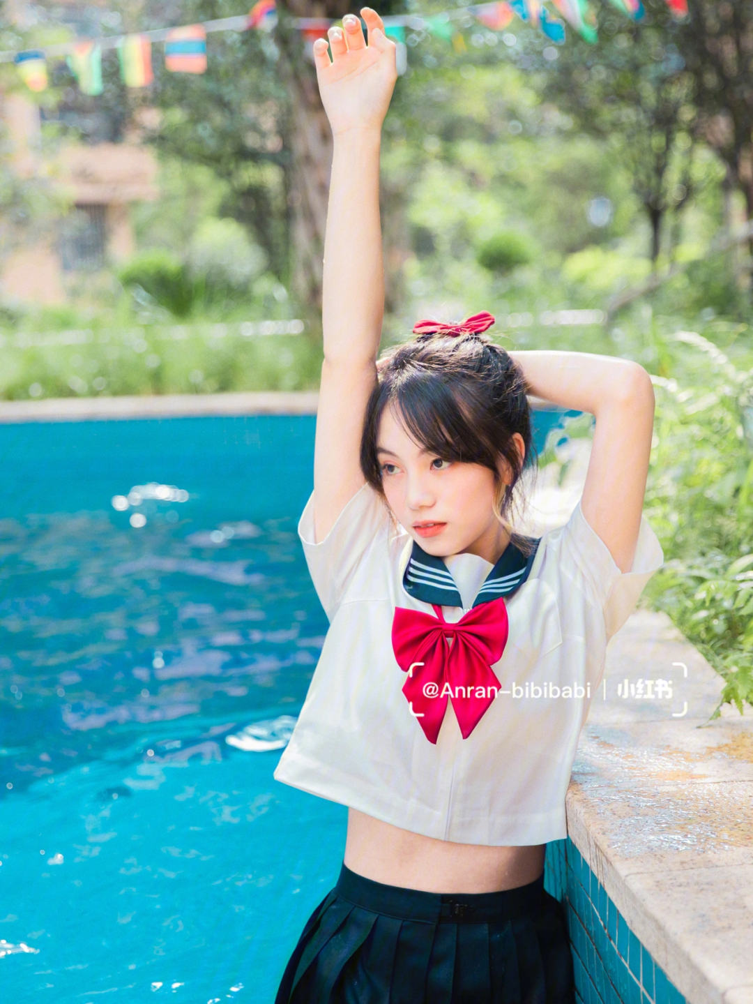 夏日泳池jk少女写真l爱了这个夏天