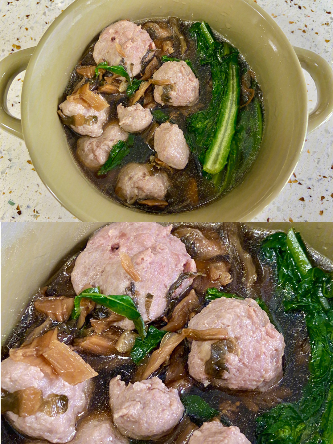 认真吃饭11482牛肉丸子蔬菜咸菜干